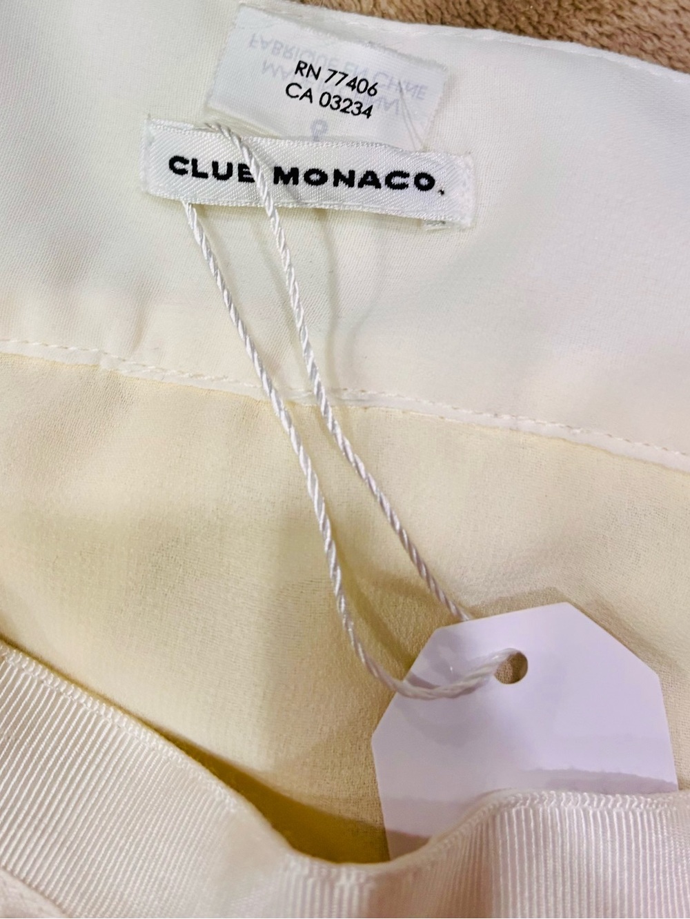 Club Monaco Cream and White Formal Skirt
